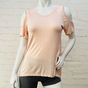 Urban CoCo Women's Vogue Blush Shoulder Off Wide Hem Design Top Shirt S